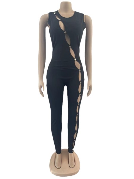 Seamless Slim Fit Casual One Piece Zip Amazon Sports Jumpsuit