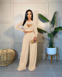Solid color casual two-piece suit