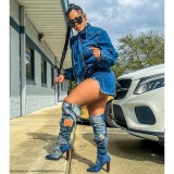 Balloon Sleeve Fashion Casual Sexy Jeans Jumpsuit
