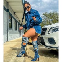 Balloon Sleeve Fashion Casual Sexy Jeans Jumpsuit