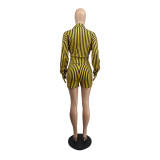 Women's Cute Vertical Stripes Two Pieces of Trousers and Pants