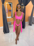Shiying sexy and thin adult solid color fringed bikini one-piece swimsuit