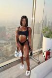 Shiying sexy and thin adult solid color fringed bikini one-piece swimsuit