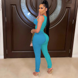 High elastic hollow two-piece color matching fashion personality suit