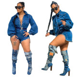 Balloon Sleeve Fashion Casual Sexy Jeans Jumpsuit