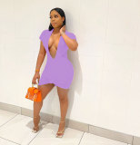 Women's Cute and Sexy Big V-Neck Casual Dress