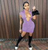 Women's Cute and Sexy Big V-Neck Casual Dress