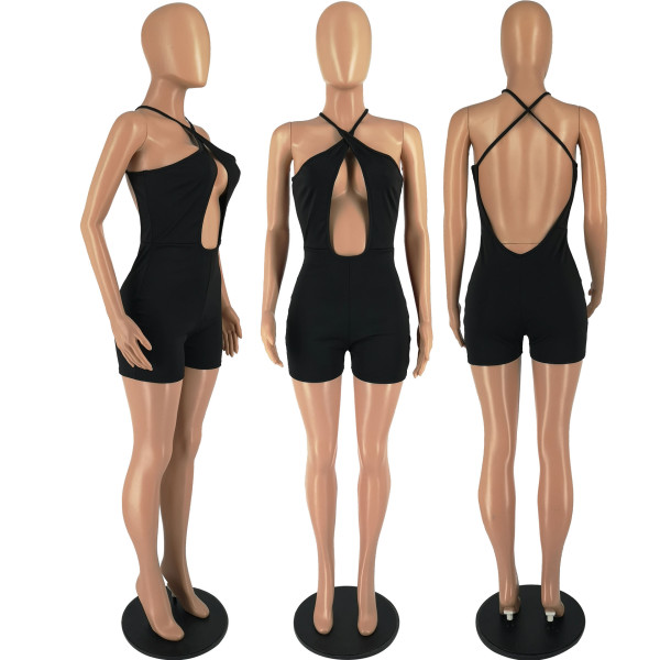 Jumpsuit sleeveless temperament commuter vest solid color fashion women's clothing