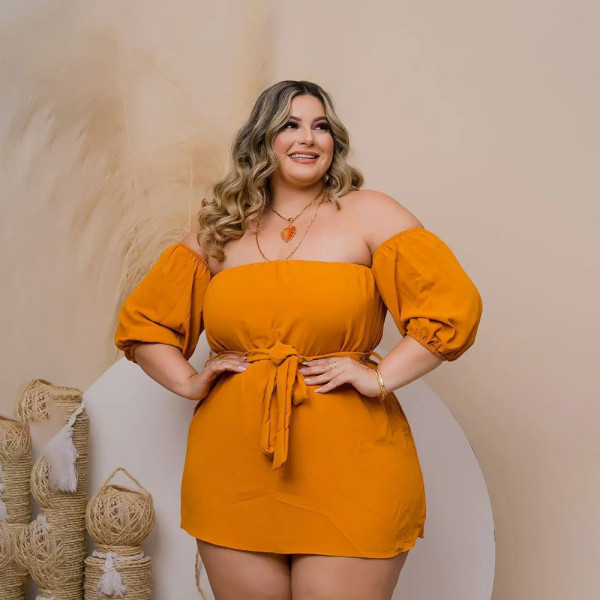Plus Size Women's Sexy One-Shoulder Solid Color Strap Comfortable Elastic Shorts Two-Piece Set