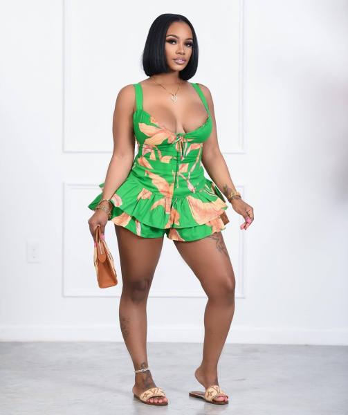 Sling Zip Top Ruffled Culottes Set