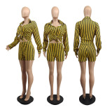 Women's Cute Vertical Stripes Two Pieces of Trousers and Pants