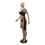 Shiying sexy and thin adult solid color fringed bikini one-piece swimsuit
