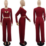 Solid color casual two-piece suit