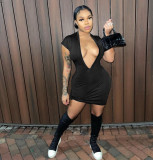 Women's Cute and Sexy Big V-Neck Casual Dress