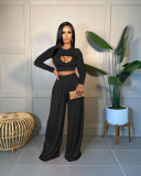 Solid color casual two-piece suit