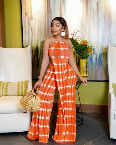 Summer tie-dye print lace-up two-piece set