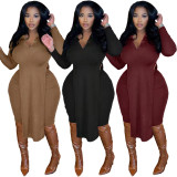 Women's Sexy V-Neck Slit Big Pit Bar Large Size Two-piece Set