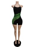 Halter Neck Backless Mesh Combination Breathable Track Pants