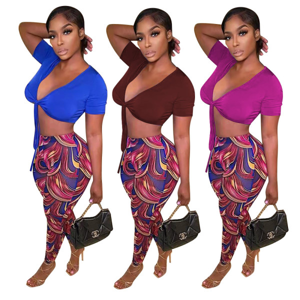 Printed Two Piece Fitting Suit