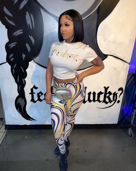 Letter Print Slim Fit Hip Set