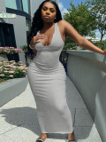 Camisole V-neck Slim fit sexy long dress Q21S812
