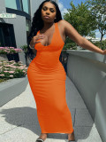 Camisole V-neck Slim fit sexy long dress Q21S812