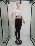 Alphabet print two-piece set