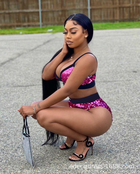 Fashion Sexy Sling Sequins Two Piece Set