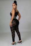 Lace Threaded Pants Two-Piece Set