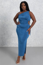 nightclub fashion drawstring sling slit sexy dress