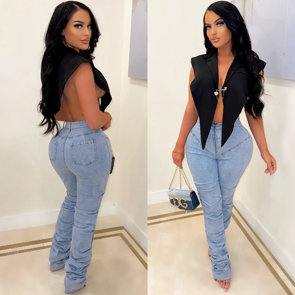 Women's sexy fashion solid color European and American women's suits small jacket women multi-color optional