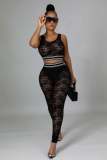Lace Threaded Pants Two-Piece Set