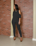 Women's Fashion Irregular Top Off Shoulder Sexy Two Piece Suit