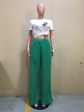 High-Temperature Pleated Wide-Leg 2-Layer Pants