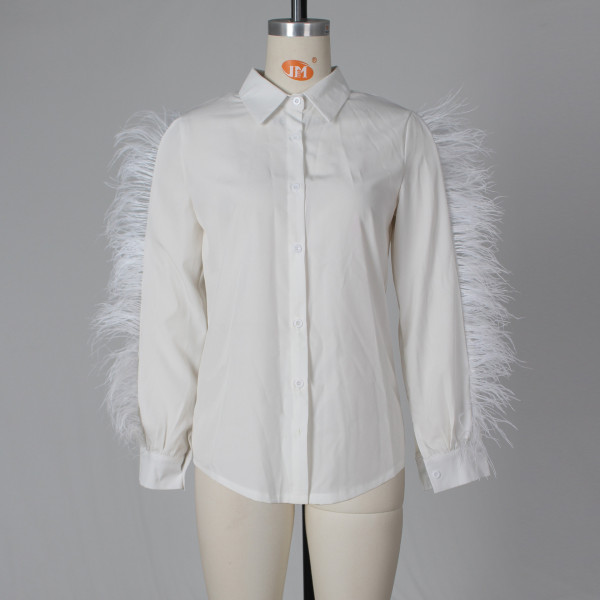 Women's Fashion Luxurious Ostrich Hair Shirt