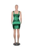 Ladies Dress Solid Color Sexy Deep V Sling Dress