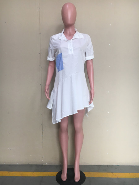 Women's Solid Color Loose Irregular Dress