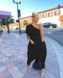 Women's Fashion Sloping Shoulder Reversible Loose Jumpsuit