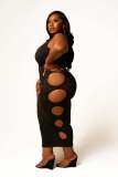 Plus Size Women's Fashion Basic Solid Color Dress