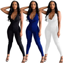 Women's Backless Deep V Halter Sexy Jumpsuit