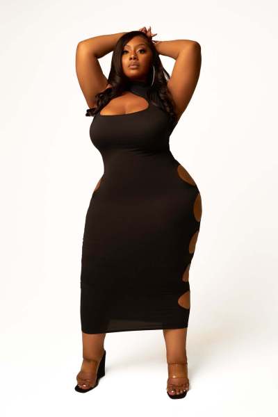 Plus Size Women's Fashion Basic Solid Color Dress