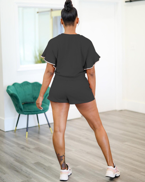 Women's Fashion Loose Sleeves Loose Short Casual Two-piece Set