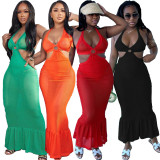 Women's Fashion Sexy Perspective Strap Mesh Dress