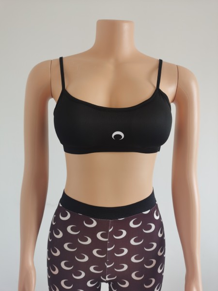 Crescent print swimsuit trousers two-piece set Offset top trousers