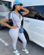 Women's Summer Leisure Zipper Sports Suit Solid Color Short Sleeve Two Piece Set