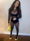 Sexy Mesh Moon Pattern Two-Piece Set   FFX1164S