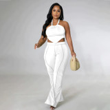 Fashion sexy solid color two-piece suit