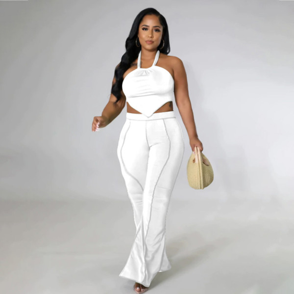 Fashion sexy solid color two-piece suit