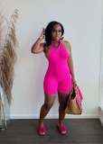 Ladies Women's Sleeveless Pit Bar Jumpsuit Pit Bar Solid Color Bodysuit