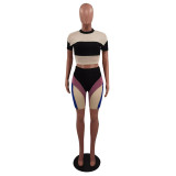 Women's Sexy 3-Color Mesh Splicing Two-Piece Set